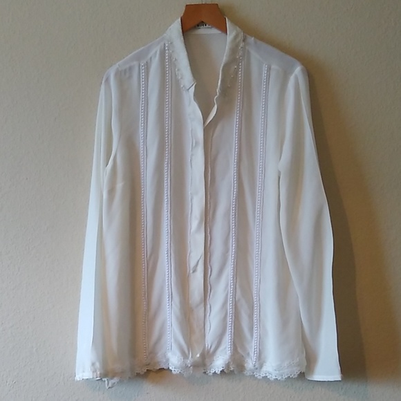 Alice + Olivia Tops - Alice and Olivia silk beaded blouse
